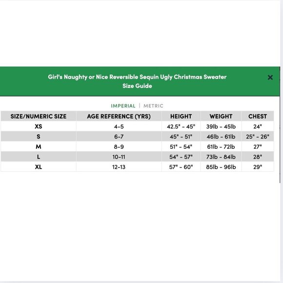 Kid's Naughty or Nice Reversible Sequin Ugly Christmas Sweater - New in Package - Picture 6 of 6